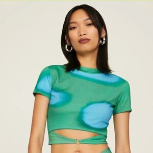 ARTHUR Exposure Tee cropped cut out knit tee size 4